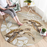 Happy Valentine's Day Polynesia Round Carpet SeaTurtle Couple Polynesian - Pollinate Color