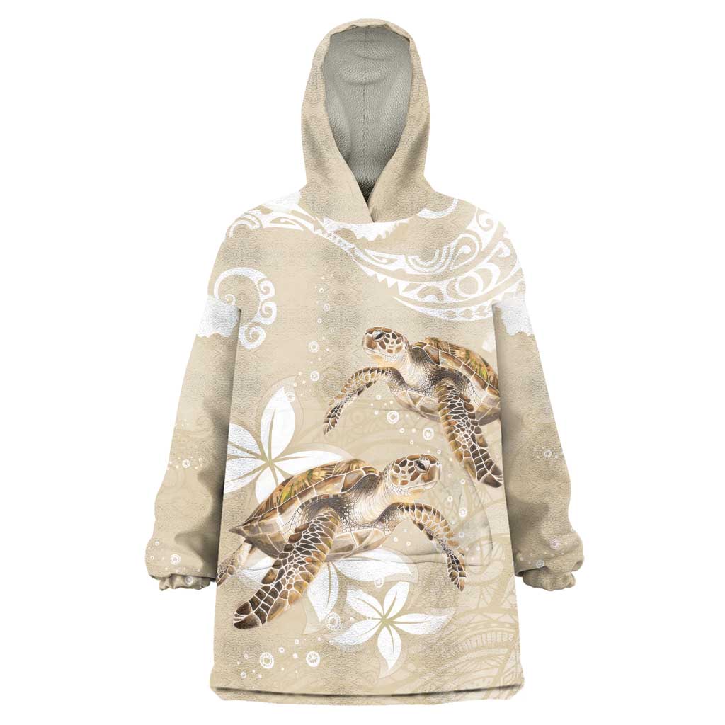 Happy Valentine's Day Polynesia Wearable Blanket Hoodie SeaTurtle Couple Polynesian - Pollinate Color