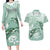 Happy Valentine's Day Polynesia Couples Matching Long Sleeve Bodycon Dress and Hawaiian Shirt SeaTurtle Couple Polynesian - Green Lester Color