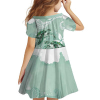 Happy Valentine's Day Polynesia Family Matching Long Sleeve Bodycon Dress and Hawaiian Shirt SeaTurtle Couple Polynesian - Green Lester Color