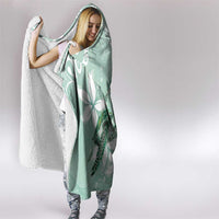 Happy Valentine's Day Polynesia Hooded Blanket SeaTurtle Couple Polynesian - Green Lester Color