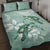 Happy Valentine's Day Polynesia Quilt Bed Set SeaTurtle Couple Polynesian - Green Lester Color