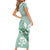 Happy Valentine's Day Polynesia Short Sleeve Bodycon Dress SeaTurtle Couple Polynesian - Green Lester Color