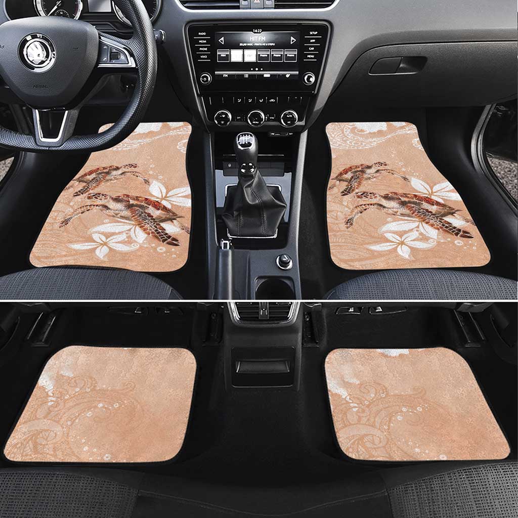 Happy Valentine's Day Polynesia Car Mats SeaTurtle Couple Polynesian - Desert Sand Color