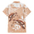 Happy Valentine's Day Polynesia Family Matching Short Sleeve Bodycon Dress and Hawaiian Shirt SeaTurtle Couple Polynesian - Desert Sand Color