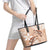 Happy Valentine's Day Polynesia Leather Tote Bag SeaTurtle Couple Polynesian - Desert Sand Color