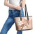 Happy Valentine's Day Polynesia Leather Tote Bag SeaTurtle Couple Polynesian - Desert Sand Color