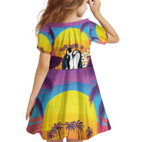 Hawaii Penguin Couple Family Matching Short Sleeve Bodycon Dress and Hawaiian Shirt You Are My Valentine - Tropical Sunset Vibes