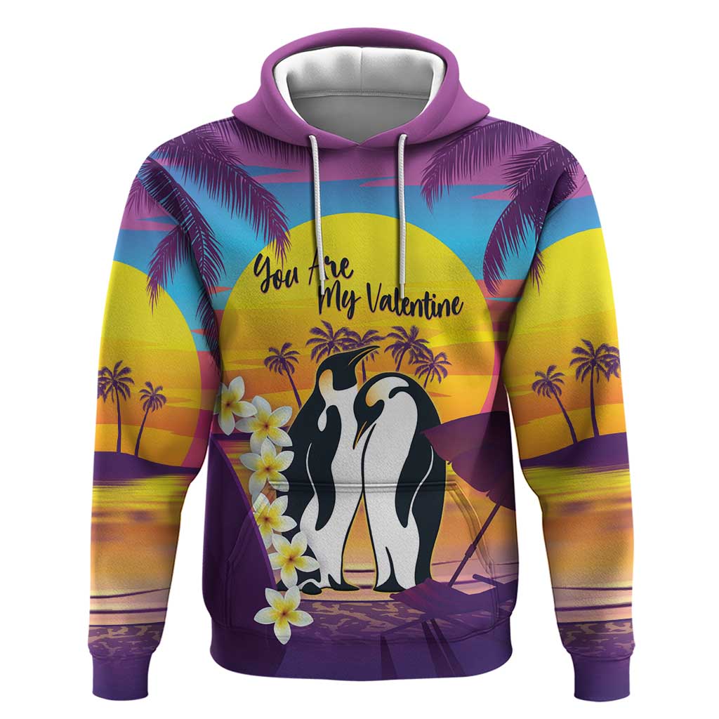 Hawaii Penguin Couple Hoodie You Are My Valentine - Tropical Sunset Vibes