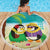 Hawaii Penguin Couple Beach Blanket Hawaiian Kakau - Tropical Summer Vibes