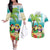 Hawaii Penguin Couple Couples Matching Off The Shoulder Long Sleeve Dress and Hawaiian Shirt Hawaiian Kakau - Tropical Summer Vibes