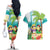 Hawaii Penguin Couple Couples Matching Off The Shoulder Long Sleeve Dress and Hawaiian Shirt Hawaiian Kakau - Tropical Summer Vibes