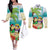 Hawaii Penguin Couple Couples Matching Off The Shoulder Long Sleeve Dress and Long Sleeve Button Shirt Hawaiian Kakau - Tropical Summer Vibes