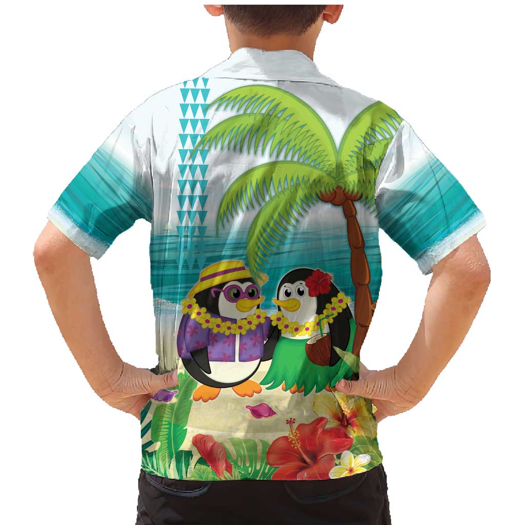 Hawaii Penguin Couple Family Matching Mermaid Dress and Hawaiian Shirt Hawaiian Kakau - Tropical Summer Vibes