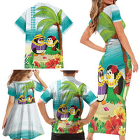 Hawaii Penguin Couple Family Matching Short Sleeve Bodycon Dress and Hawaiian Shirt Hawaiian Kakau - Tropical Summer Vibes LT14 - Polynesian Pride