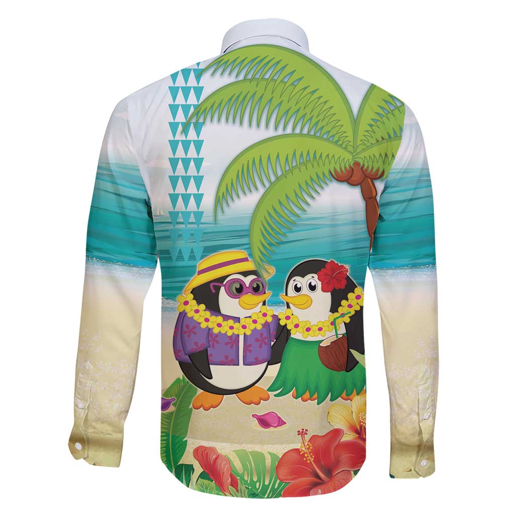 Hawaii Penguin Couple Family Matching Short Sleeve Bodycon Dress and Hawaiian Shirt Hawaiian Kakau - Tropical Summer Vibes LT14 - Polynesian Pride