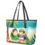 Hawaii Penguin Couple Leather Tote Bag Hawaiian Kakau - Tropical Summer Vibes