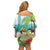 Hawaii Penguin Couple Off Shoulder Short Dress Hawaiian Kakau - Tropical Summer Vibes