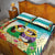 Hawaii Penguin Couple Quilt Bed Set Hawaiian Kakau - Tropical Summer Vibes