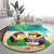 Hawaii Penguin Couple Round Carpet Hawaiian Kakau - Tropical Summer Vibes