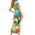 Hawaii Penguin Couple Short Sleeve Bodycon Dress Hawaiian Kakau - Tropical Summer Vibes