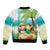 Hawaii Penguin Couple Sleeve Zip Bomber Jacket Hawaiian Kakau - Tropical Summer Vibes