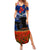 New Zealand ANZAC Day Summer Maxi Dress 25 April Last Post Camouflage With Poppies LT14 Women Blue - Polynesian Pride