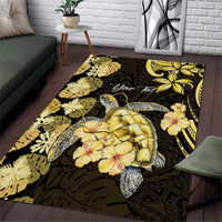 Personalised Aloha Hawaii Oahu Island Area Rug Gathering Place Sea Turtle Ilima Flowers