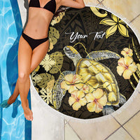 Personalised Aloha Hawaii Oahu Island Beach Blanket Gathering Place Sea Turtle Ilima Flowers