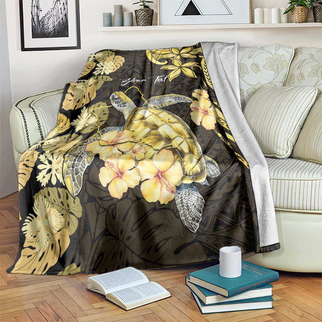 Personalised Aloha Hawaii Oahu Island Blanket Gathering Place Sea Turtle Ilima Flowers