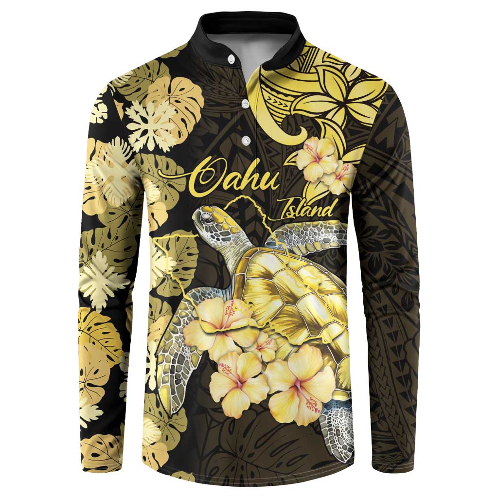 Personalised Aloha Hawaii Oahu Island Button Sweatshirt Gathering Place Sea Turtle Ilima Flowers