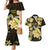 Personalised Aloha Hawaii Oahu Island Couples Matching Mermaid Dress and Hawaiian Shirt Gathering Place Sea Turtle Ilima Flowers