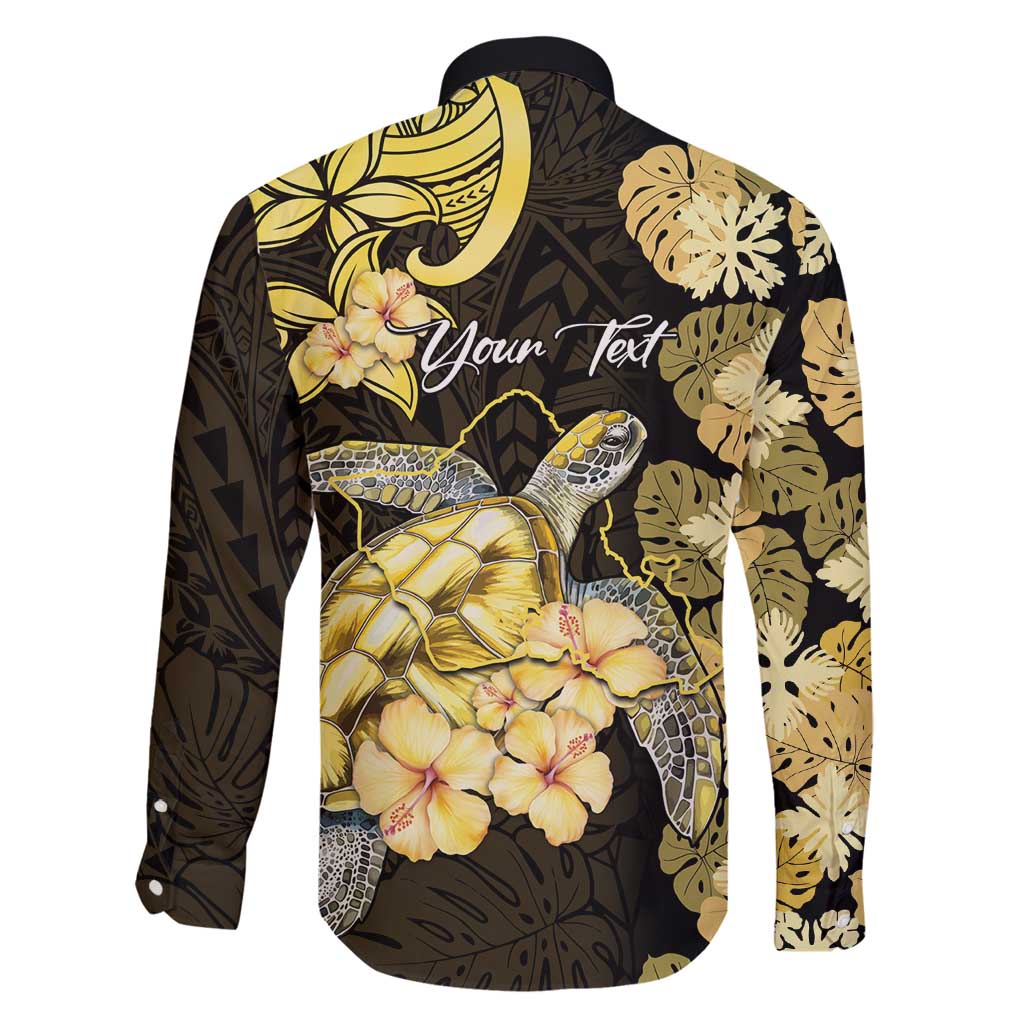 Personalised Aloha Hawaii Oahu Island Family Matching Puletasi and Hawaiian Shirt Gathering Place Sea Turtle Ilima Flowers