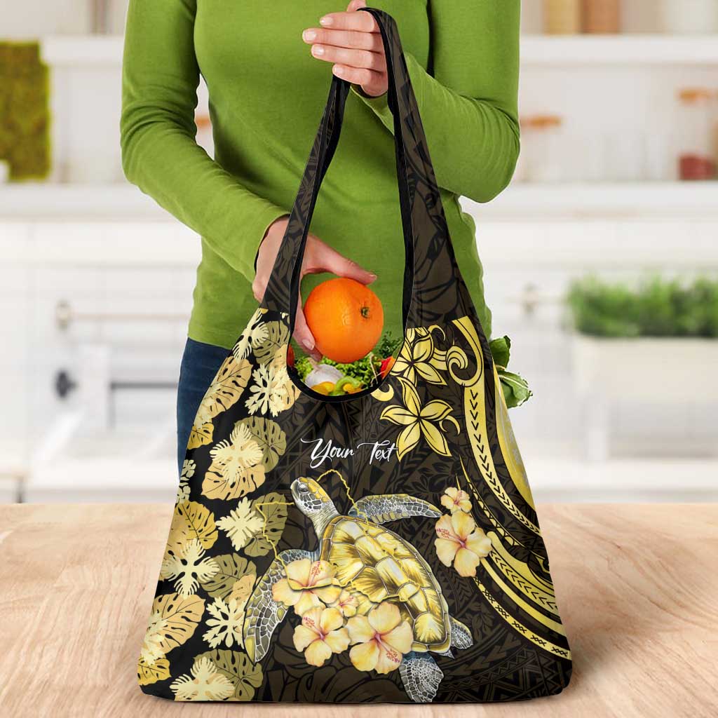 Personalised Aloha Hawaii Oahu Island Grocery Bag Gathering Place Sea Turtle Ilima Flowers