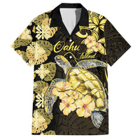 Personalised Aloha Hawaii Oahu Island Hawaiian Shirt Gathering Place Sea Turtle Ilima Flowers