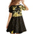 Personalised Aloha Hawaii Oahu Island Kid Short Sleeve Dress Gathering Place Sea Turtle Ilima Flowers