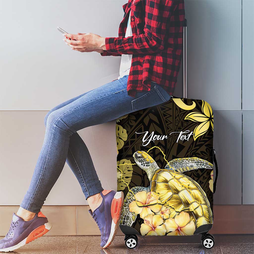 Personalised Aloha Hawaii Oahu Island Luggage Cover Gathering Place Sea Turtle Ilima Flowers