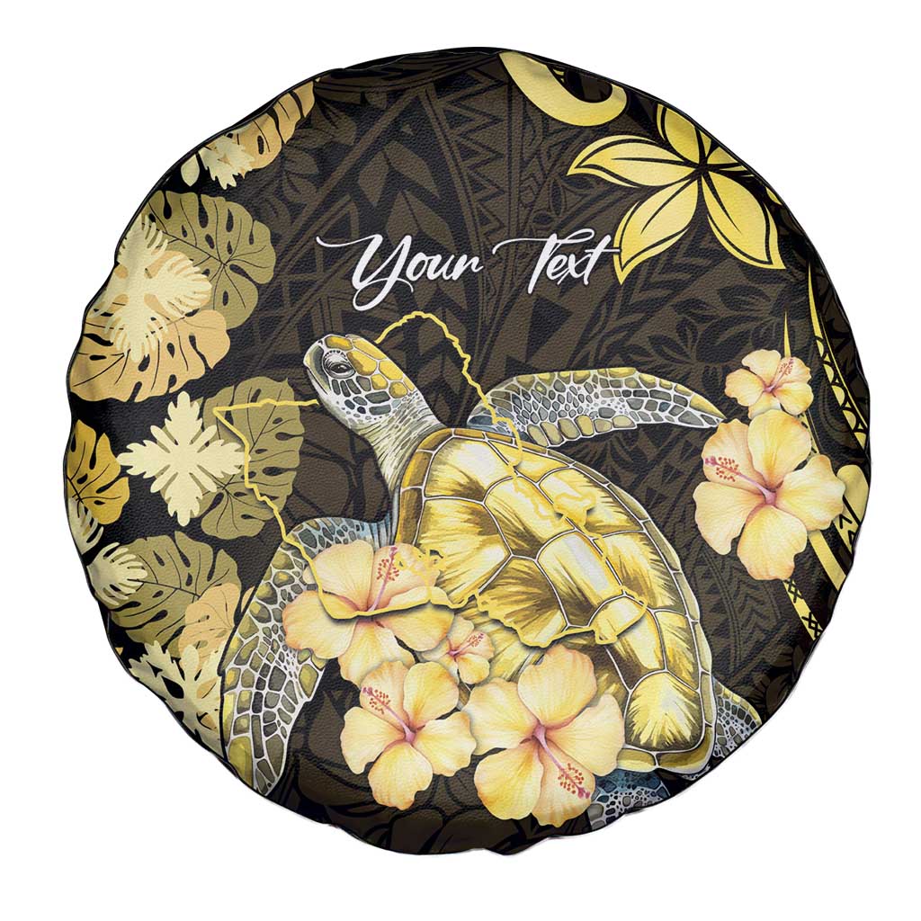 Personalised Aloha Hawaii Oahu Island Spare Tire Cover Gathering Place Sea Turtle Ilima Flowers