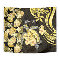 Personalised Aloha Hawaii Oahu Island Tapestry Gathering Place Sea Turtle Ilima Flowers
