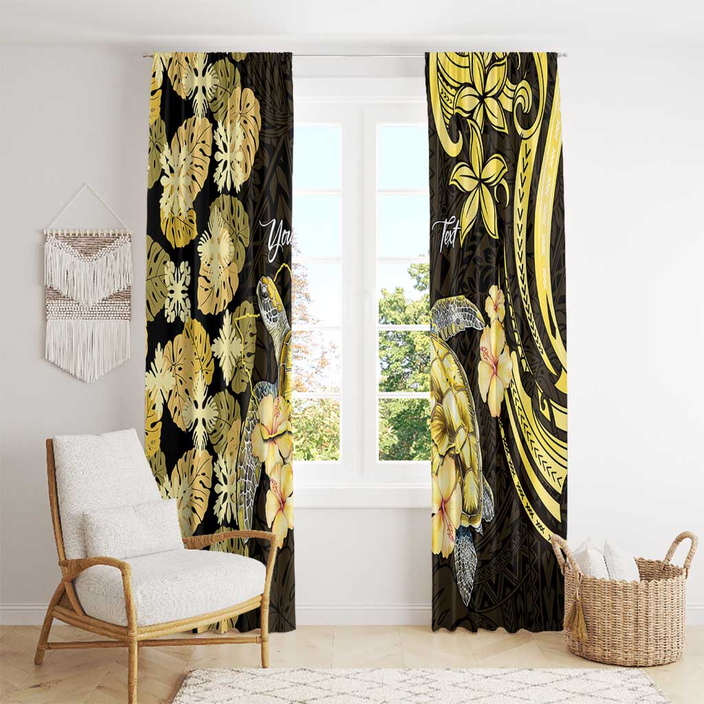 Personalised Aloha Hawaii Oahu Island Window Curtain Gathering Place Sea Turtle Ilima Flowers