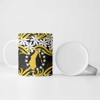 Personalised Cook Islands Aitutaki Ceramic Mug Tiare Maori Polynesian Waves Tattoo