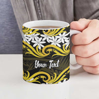 Personalised Cook Islands Aitutaki Ceramic Mug Tiare Maori Polynesian Waves Tattoo