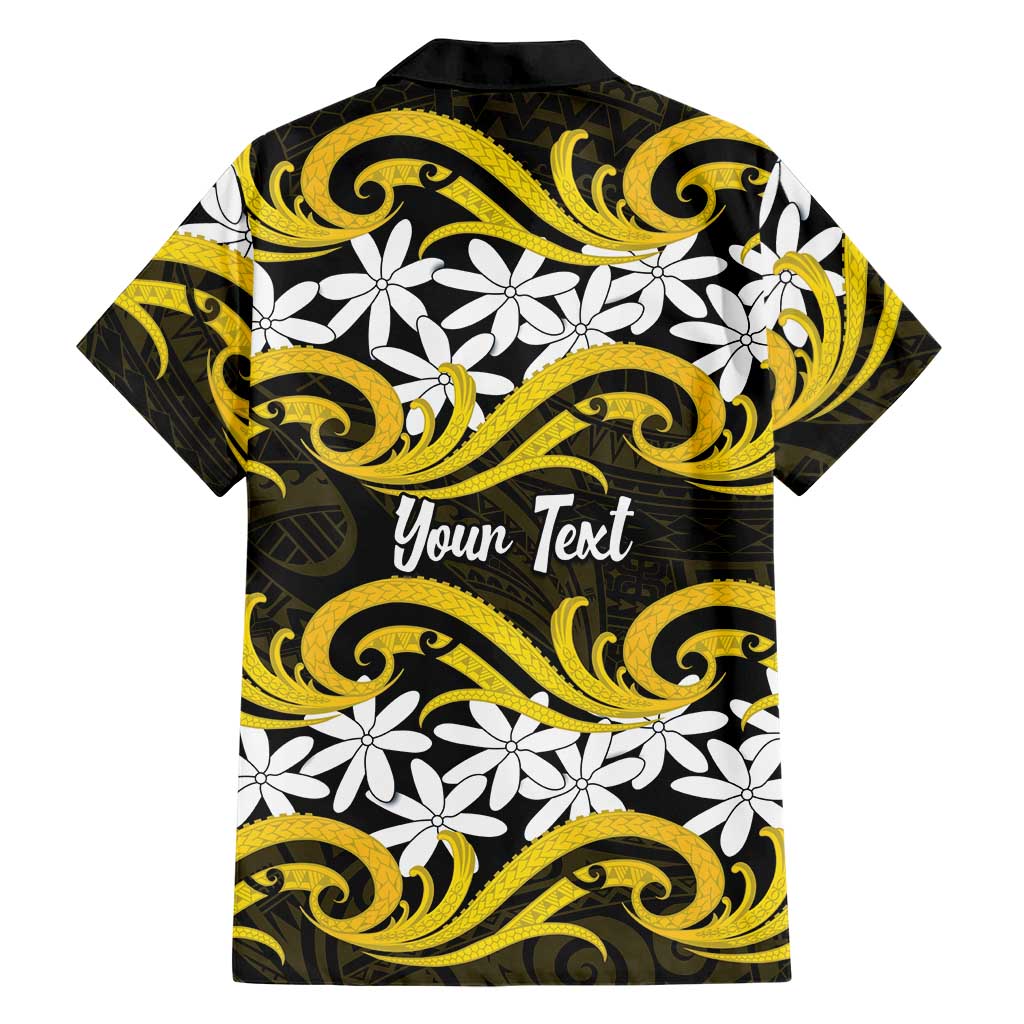 Personalised Cook Islands Aitutaki Family Matching Puletasi and Hawaiian Shirt Tiare Maori Polynesian Waves Tattoo LT14 - Polynesian Pride