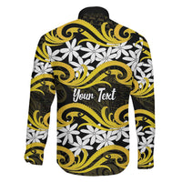 Personalised Cook Islands Aitutaki Family Matching Puletasi and Hawaiian Shirt Tiare Maori Polynesian Waves Tattoo LT14 - Polynesian Pride