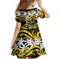 Personalised Cook Islands Aitutaki Family Matching Tank Maxi Dress and Hawaiian Shirt Tiare Maori Polynesian Waves Tattoo LT14 - Polynesian Pride