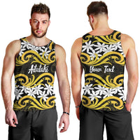 Personalised Cook Islands Aitutaki Men Tank Top Tiare Maori Polynesian Waves Tattoo