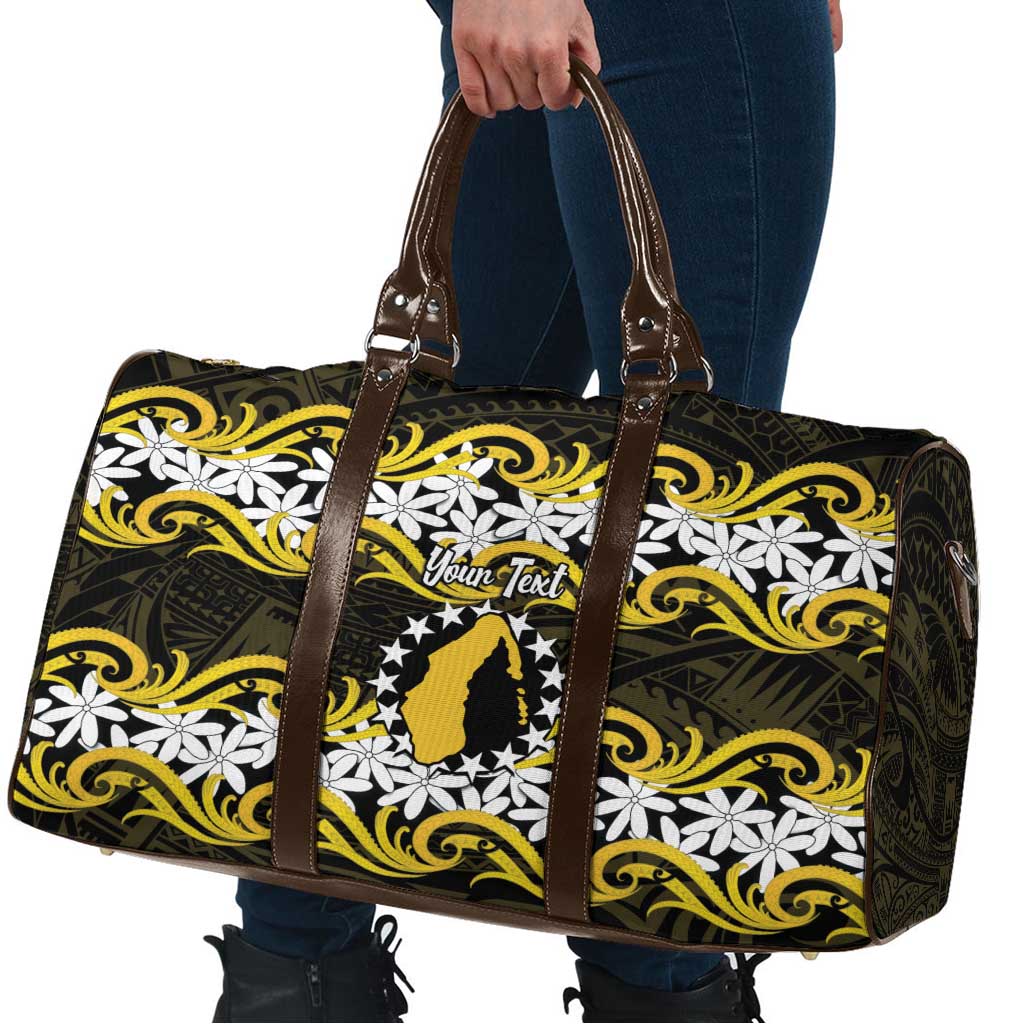Personalised Cook Islands Aitutaki Travel Bag Tiare Maori Polynesian Waves Tattoo