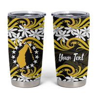 Personalised Cook Islands Aitutaki Tumbler Cup Tiare Maori Polynesian Waves Tattoo LT14 Yellow - Polynesian Pride