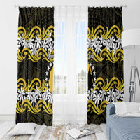 Personalised Cook Islands Aitutaki Window Curtain Tiare Maori Polynesian Waves Tattoo