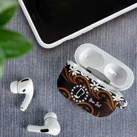 Personalised Cook Islands Rakahanga AirPods Case Tiare Maori Polynesian Waves Tattoo